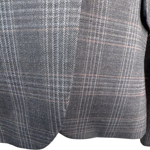 Talbots Grey Size 4 Plaid Two-Button Blazer Wool Blend - Picture 8 of 14